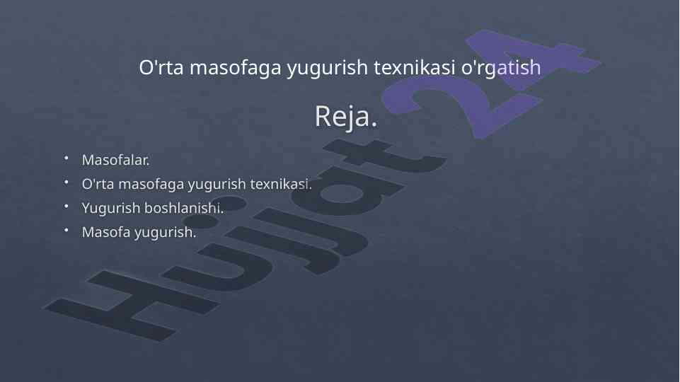 O'rta masofaga yugurish texnikasi va samaradorlik