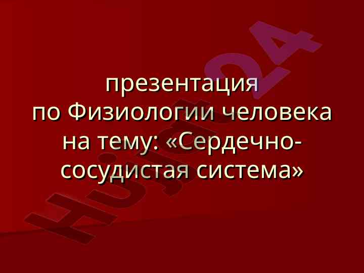 Сердечно-сосудистая система человека