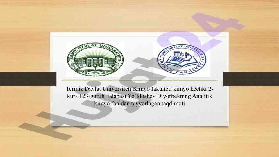 Lyuminsensiya analiz metodi taqdimoti