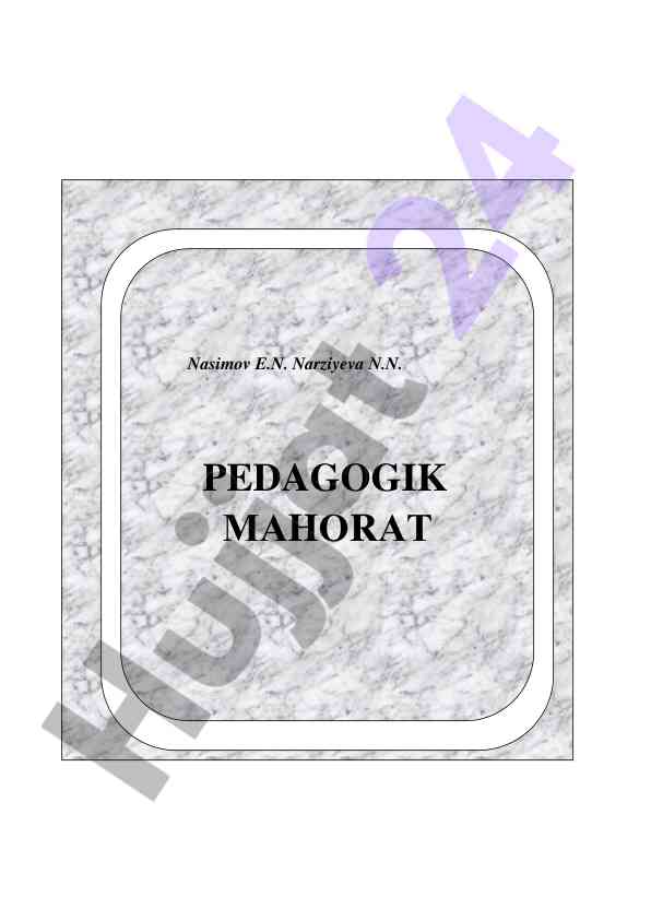 Pedagogik mahorat uslubiy qo'llanma