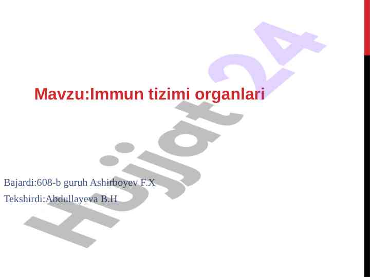 Immun tizimi organlari va ularning funktsiyalari