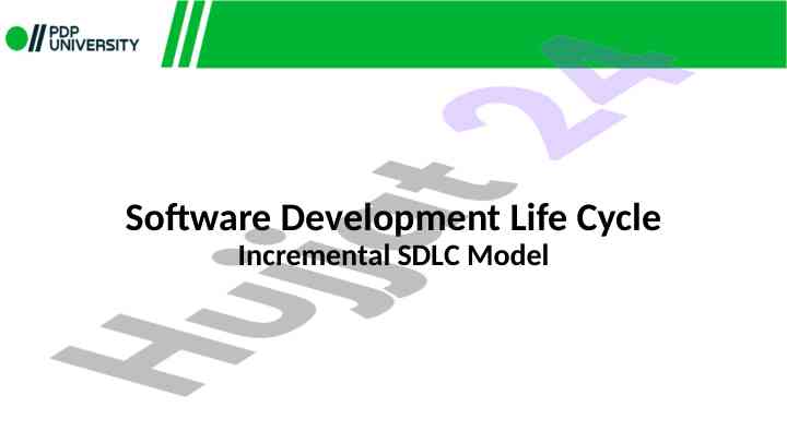Incremental sdlc model overview and phases