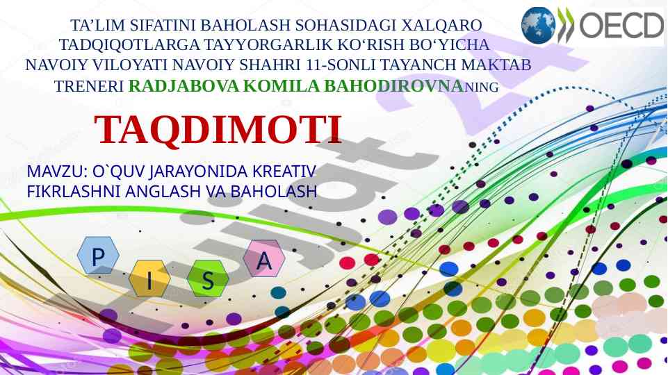 O‘quv jarayonida kreativ fikrlashni baholash