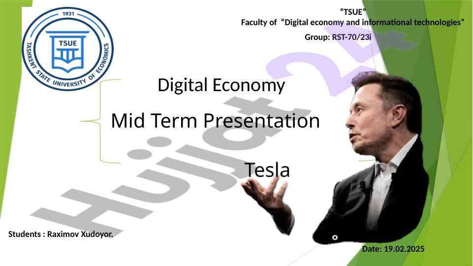 Tesla digital economy presentation overview