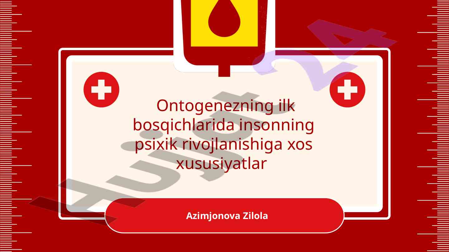 Psixik rivojlanishda perinatal davr xususiyatlari