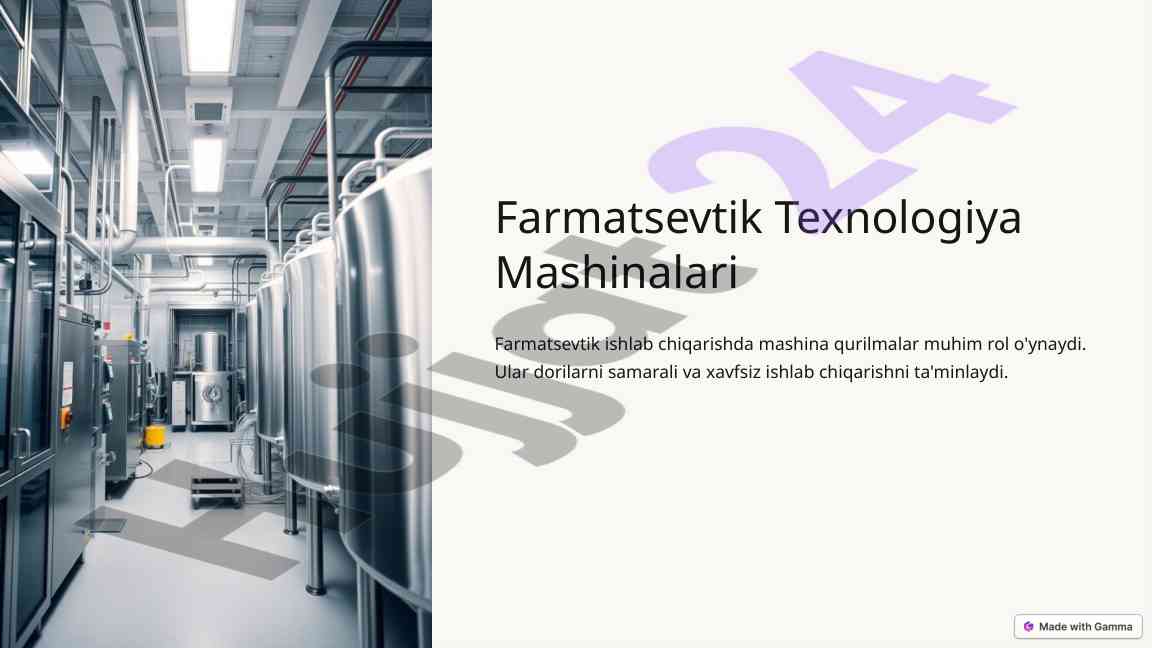 Farmatsevtik texnologiya mashinalarining roli