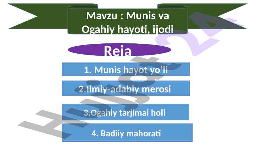 Munis va ogahiy hayoti ijodi