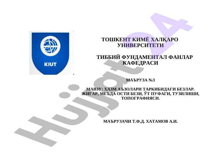 Hazm a'zolari tarkibidagi bezlar mavzusi