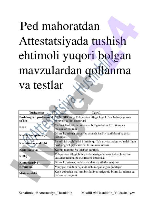 Professional ta'limda kompetensiya va kvalifikatsiya