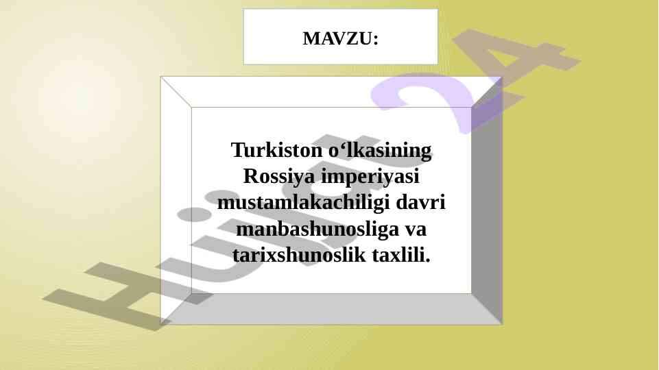Tarixshunoslik ta'limi o‘rta osiyo o‘lkasi