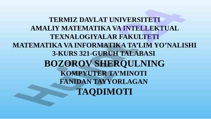 Kompyuter ta’minoti taqdimoti
