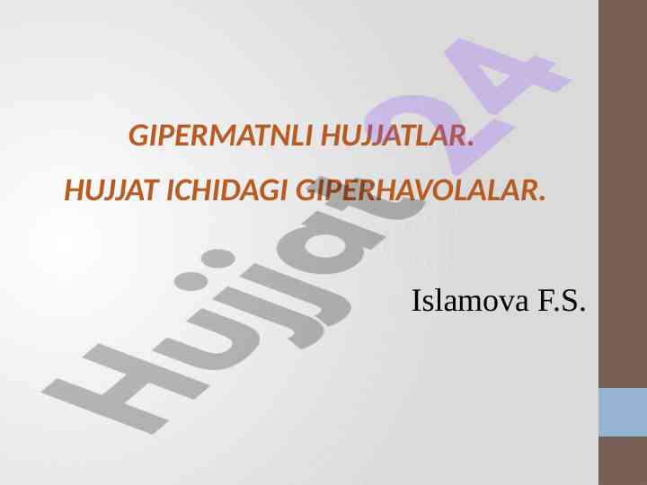 Gipermatn texnologiyasi va giperhavolalar foydalanishi