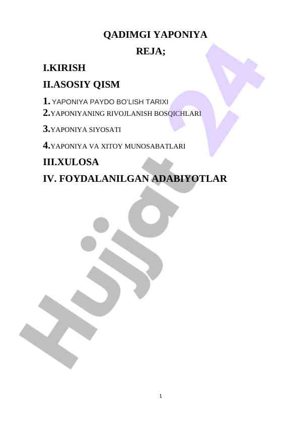 Qadimgi yaponiya tarixi va rivojlantiruvchi faktlar