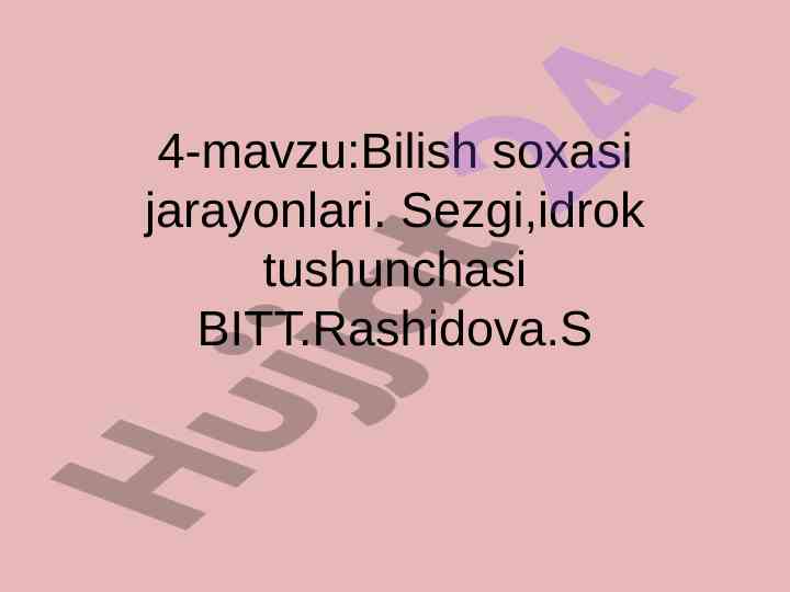 Bilish sohasi jarayonlari va tushunchalari