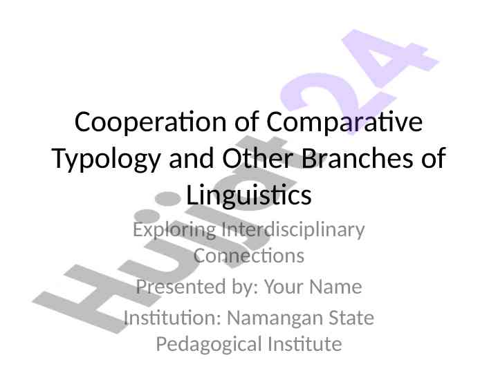 Cooperation of comparative typology with linguistics