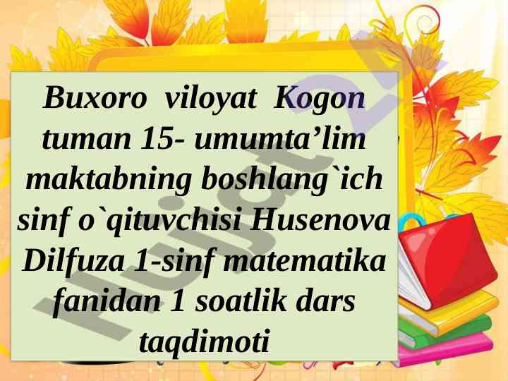 Matematika fanidan dars taqdimoti: y tovushi