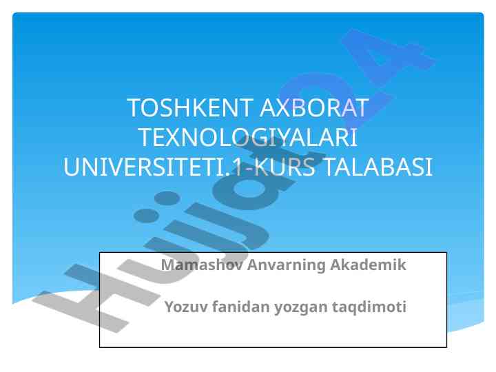 Akademik yozuv fanida taqdimot va kurs i̇shi