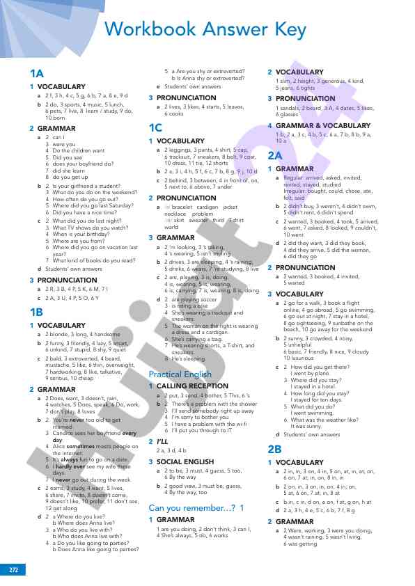 Ingliz tili ishlaydi workbook bo‘yicha javoblar