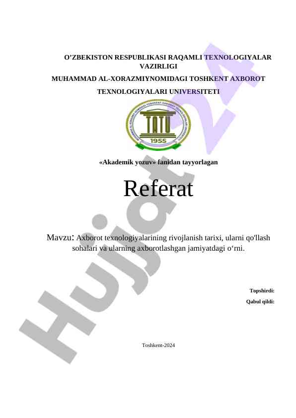 Axborot texnologiyalarining rivojlanish tarixi
