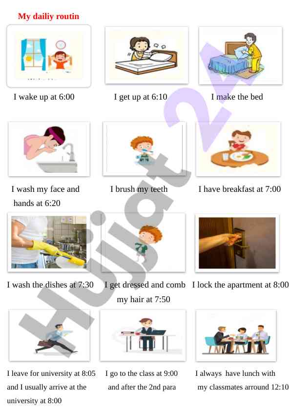 My daily routine and study schedule overview