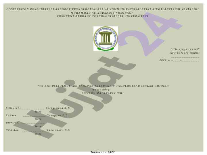 Interaktiv taqdimotlar ishlab chiqish texnologiyalari