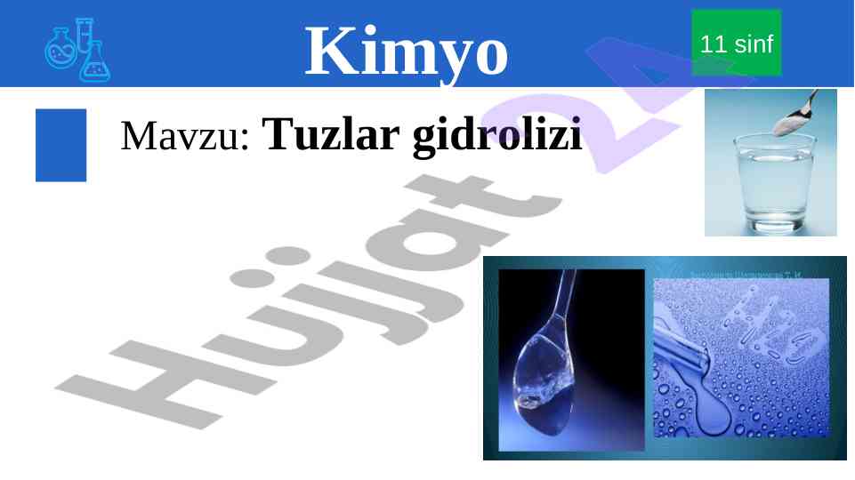 Gidroliz va tuzlarning eritmalari tahlili