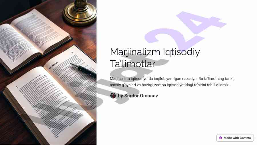 Marjinalizm iqtisodiyotda inqilob yaratgan nazariya