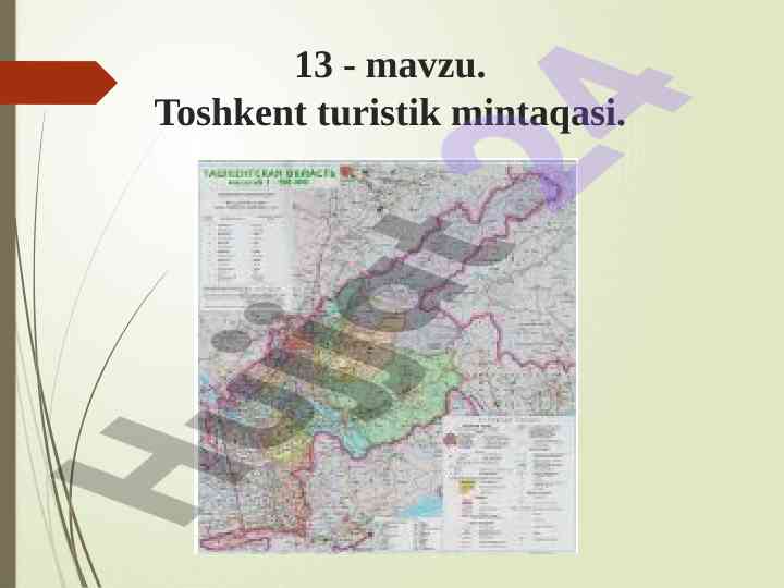 Toshkent turistik mintaqasining rivojlanish tendensiyalari