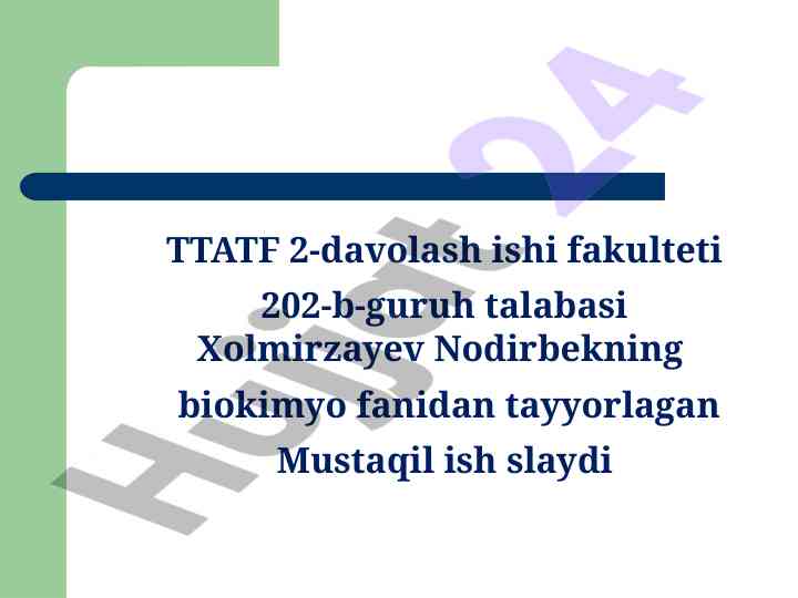 Endokrin tizim biokimyosi va gormonlar