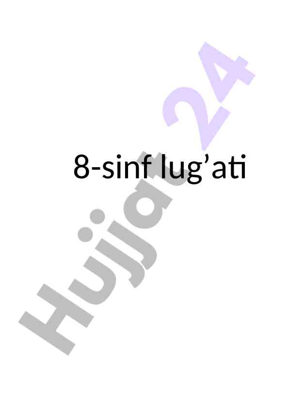 8-sinf lug‘ati: asboblar va terminlar