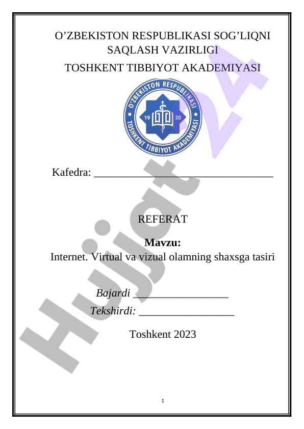 Internetning shaxsga ta'siri va texnologik taraqqiyot