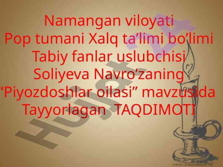Taqdimot: piyozdoshlar oilasi