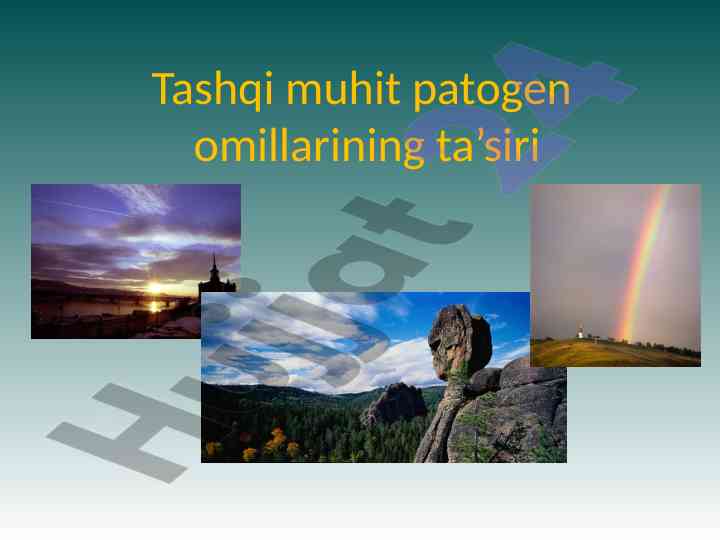 Atmosfera bosimi o’zgarishining tibbiy ta'siri