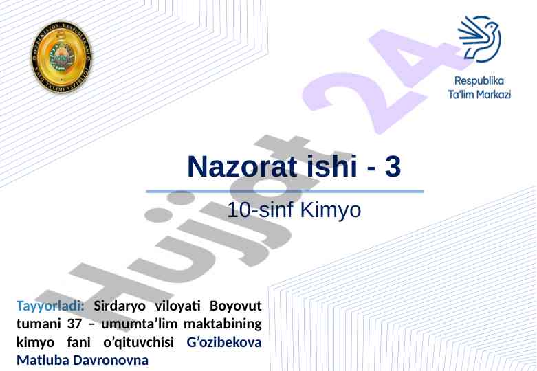 Nazorat savollari va kimyo fraksiyalari tahlili