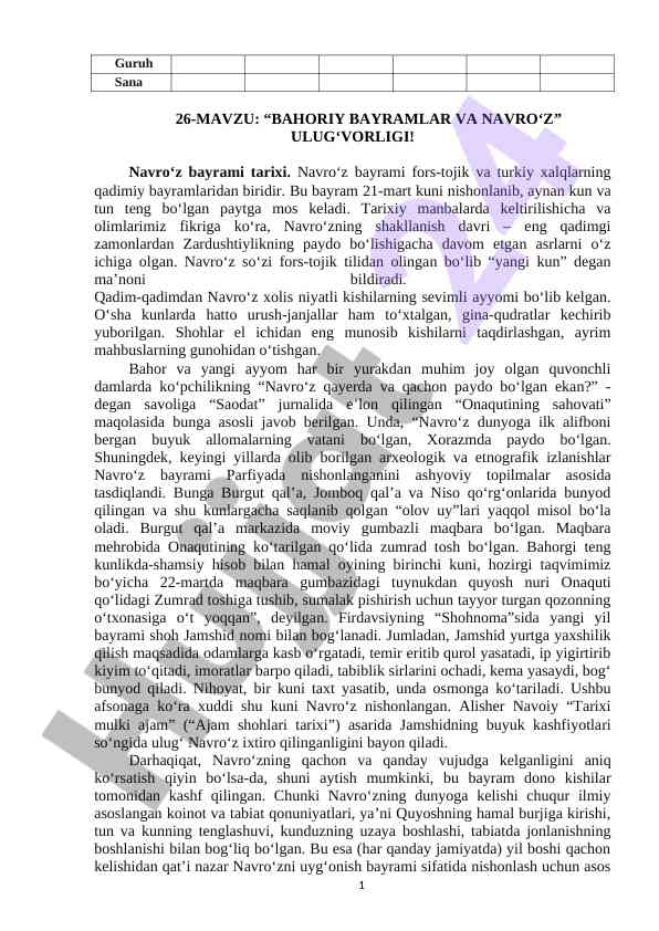 Bahoriy bayramlar va navro‘z ulug‘vorligi