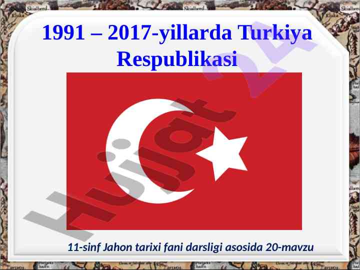 Turkiya respublikasi siyosiy tarixi 1991-2017