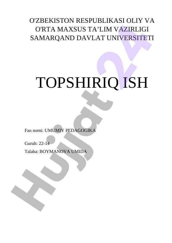 Shaxsning rivojlanishi va tarbiyasi
