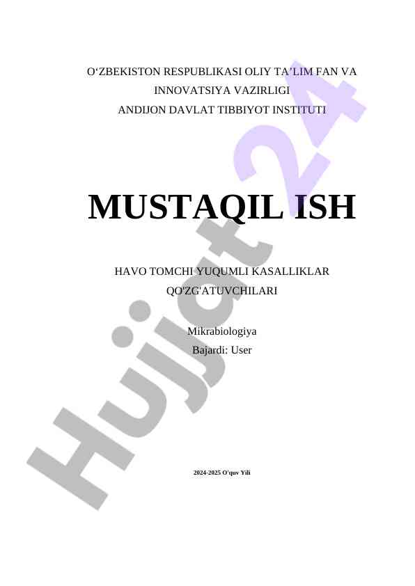 Havo tomchi yuqumli kasalliklar qo'zg'atuvchilari
