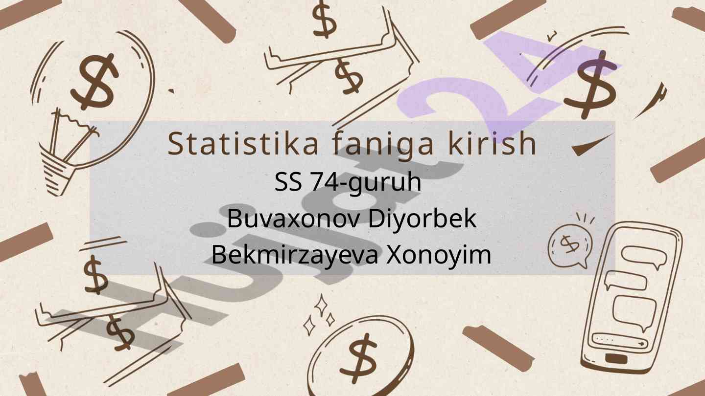 Kirshi statistika faniga tushuncha va asoslari