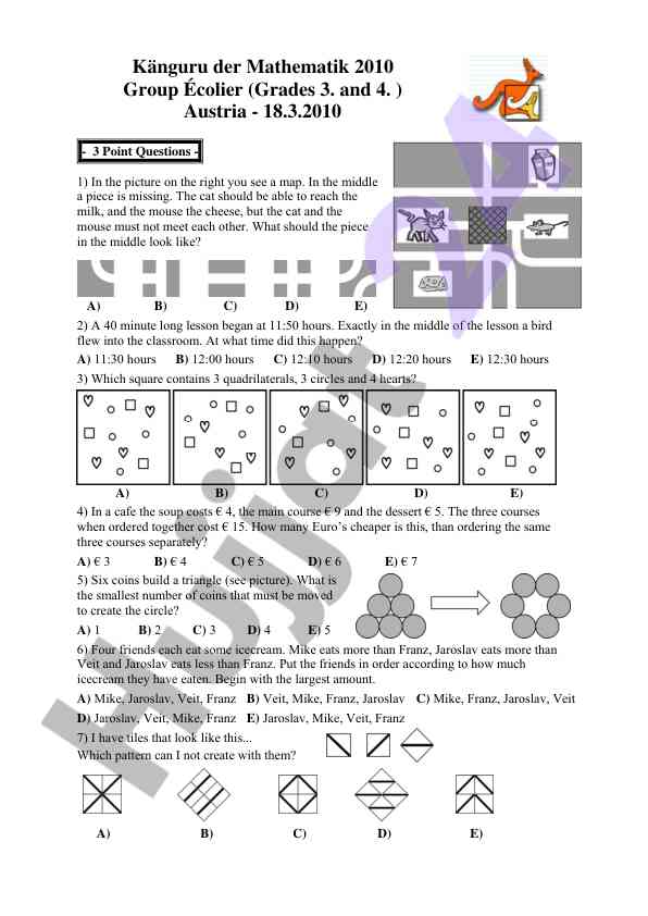 Logical reasoning questions with visual aids