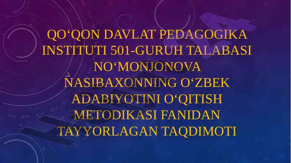 Sa’diy sheroziyning guliston va bostondan o‘quv metodikasi