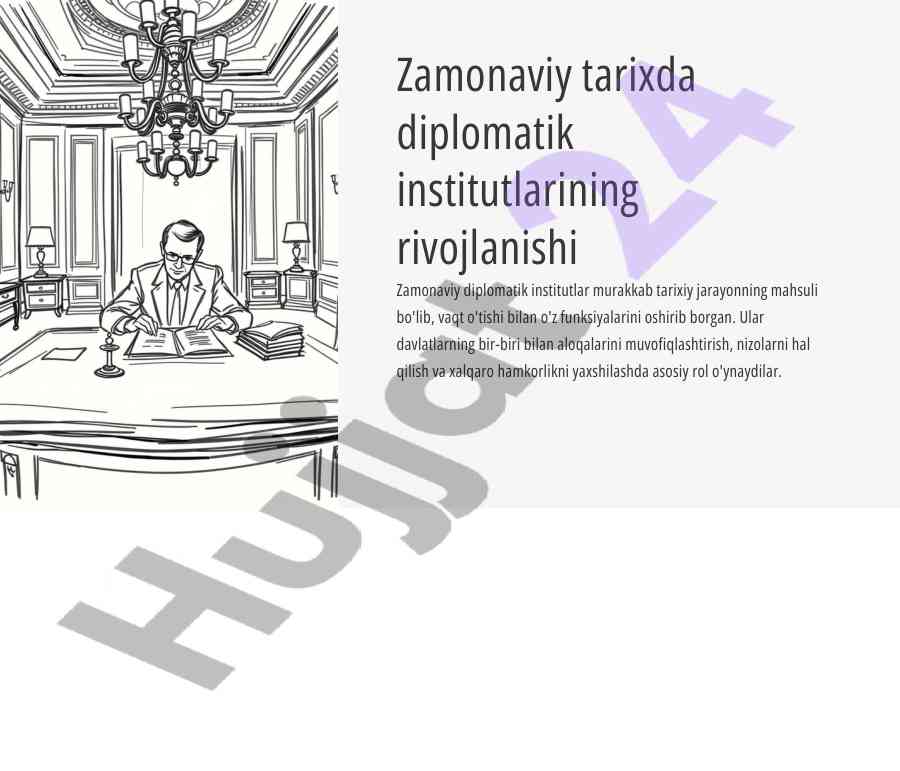 Zamonaviy diplomatik institutlar taraqqiyoti