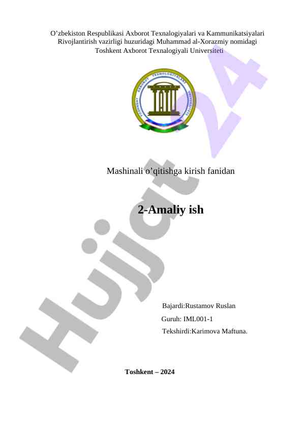 To'lovning kechikish ehtimolini bashorat qilish