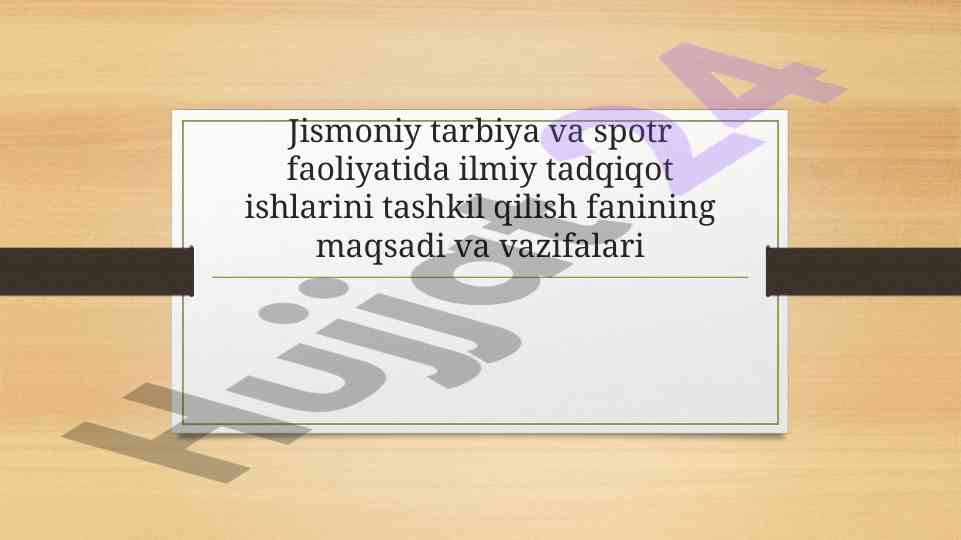 Ilmiy tadqiqot ishlarini tashkil qilish maqsadlari