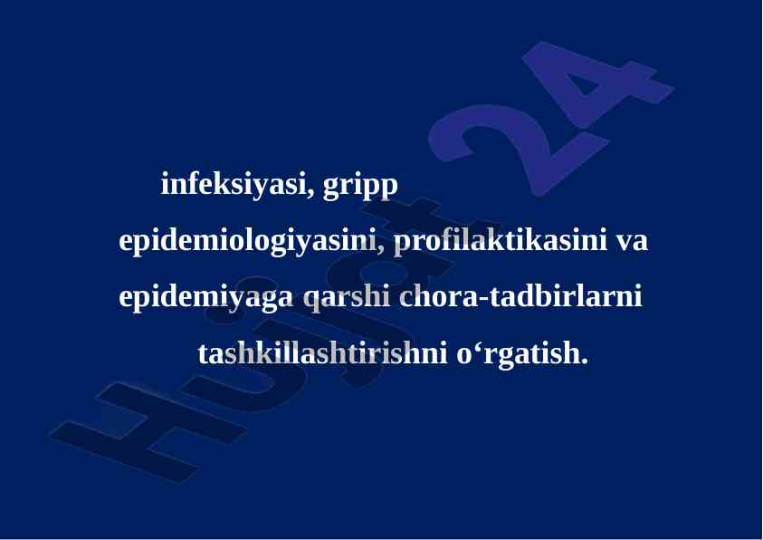 Gripp epidemiologiyasi va profilaktikasi tadqiqoti