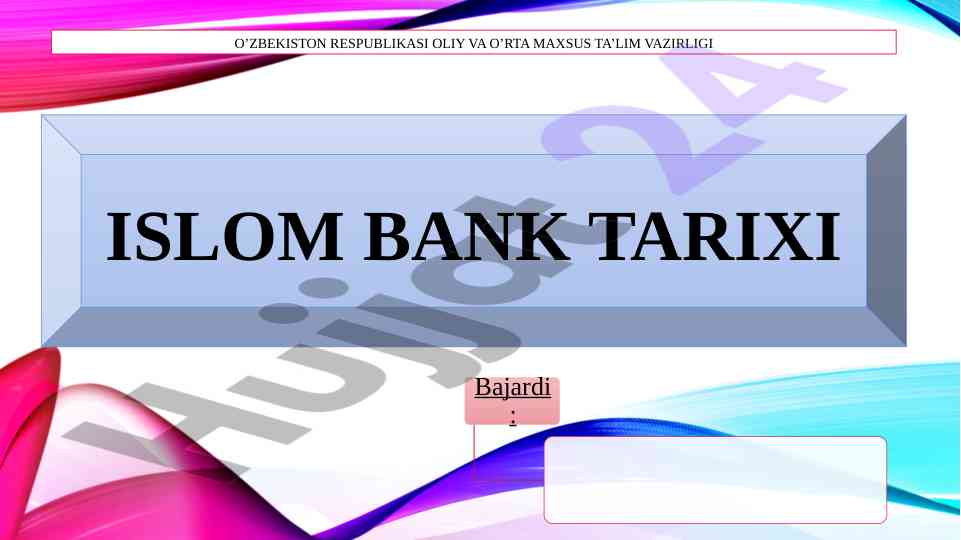 Islom bank tarixi o‘zbekiston respublikasi