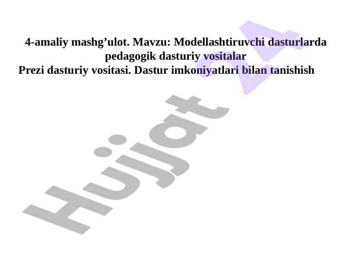 Prezi dasturi bilan pedagogik taqdimotlar yaratish