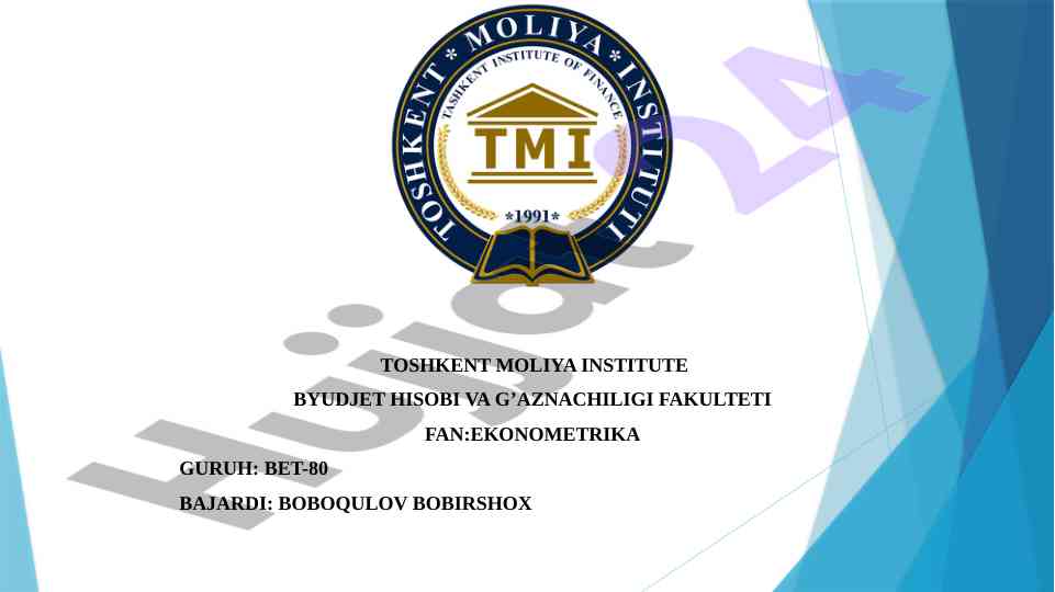 Byudjet hisobi va gaznachiligi fanidan kurs ishlari