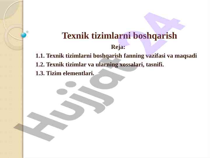 Texnik tizimlarni boshqarish va iqtisodiy o'zgarishlar