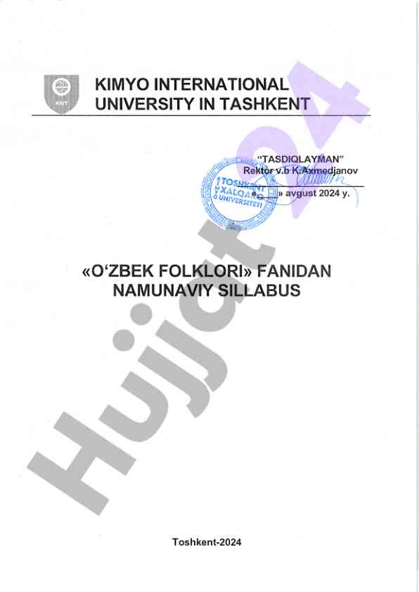 Kimyo fanidan namunaviy sillabus 2024